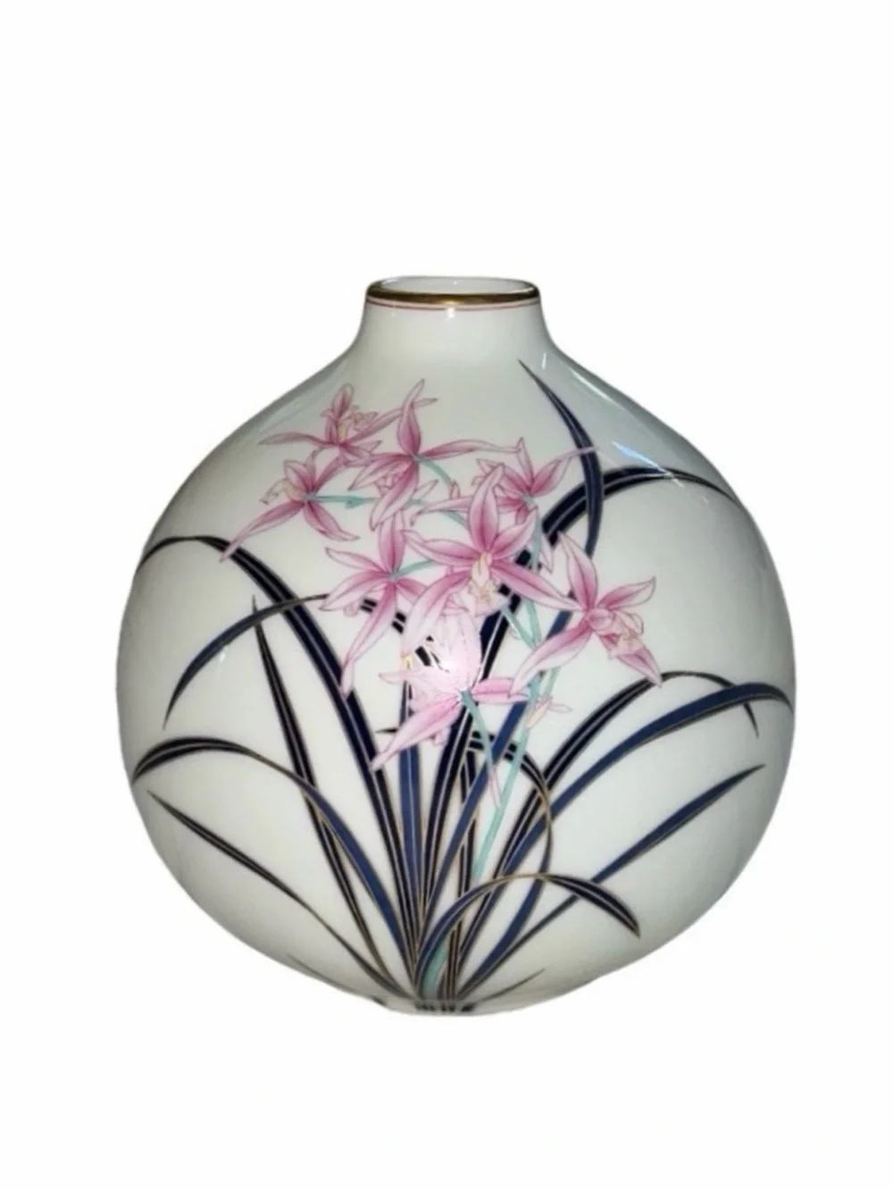 Koransha Spring Orchid Shunran Arita Ware Porcelain Japanese Vase 1989